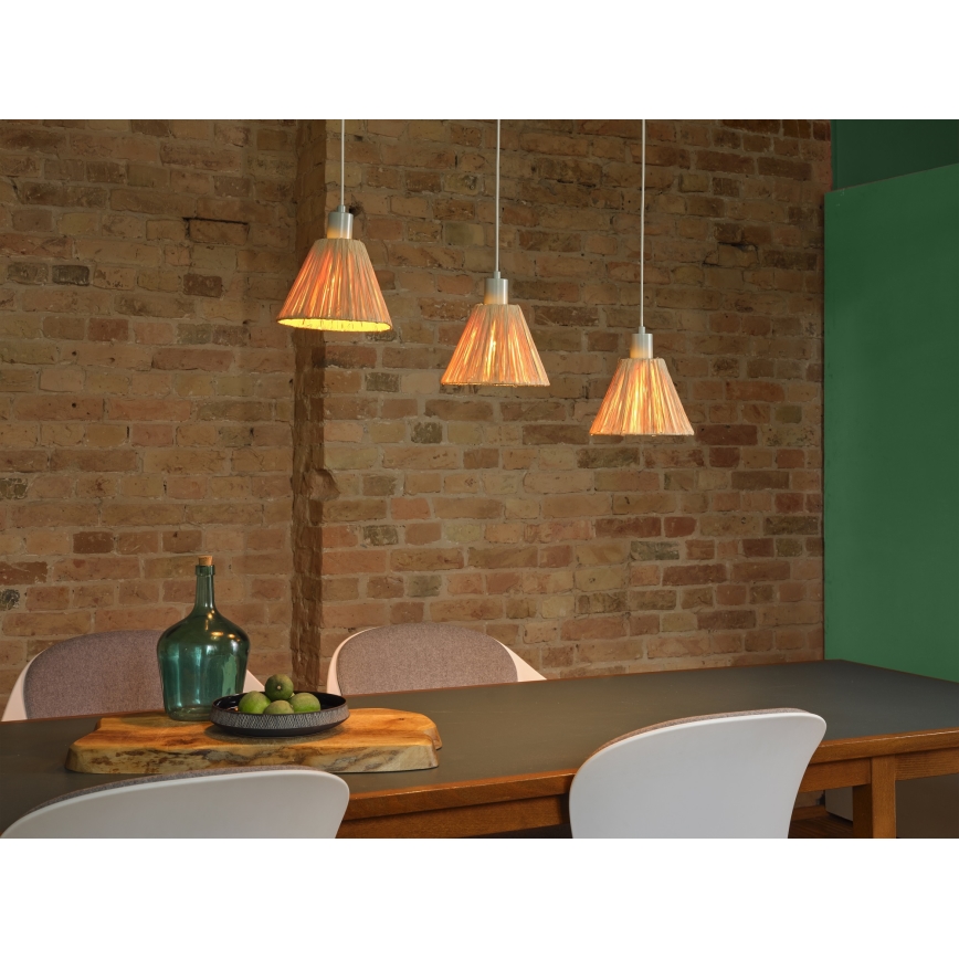 Ledvance - Ljuskrona med textilsladd DECOR RAFFIA 3xE27/15W/230V raffiabaster