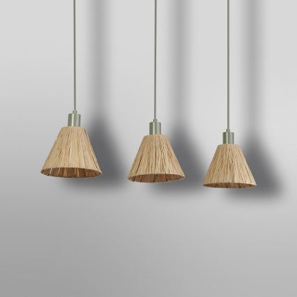 Ledvance - Ljuskrona med textilsladd DECOR RAFFIA 3xE27/15W/230V raffiabaster