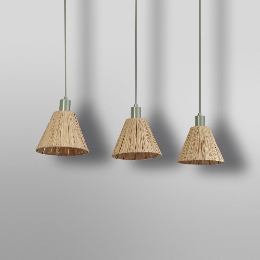 Ledvance - Ljuskrona med textilsladd DECOR RAFFIA 3xE27/15W/230V raffiabaster