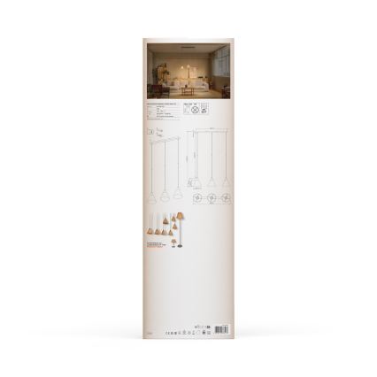 Ledvance - Ljuskrona med textilsladd DECOR RAFFIA 3xE27/15W/230V raffiabaster