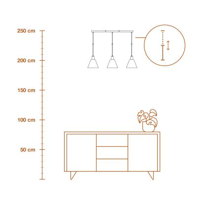 Ledvance - Ljuskrona med textilsladd DECOR RAFFIA 3xE27/15W/230V raffiabaster