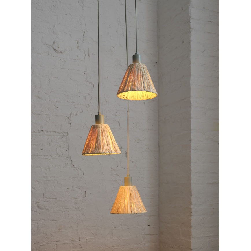 Ledvance - Ljuskrona med textilsladd DECOR RAFFIA 3xE27/15W/230V raffiabaster