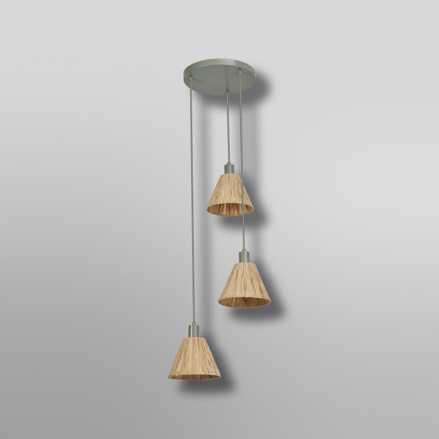 Ledvance - Ljuskrona med textilsladd DECOR RAFFIA 3xE27/15W/230V raffiabaster