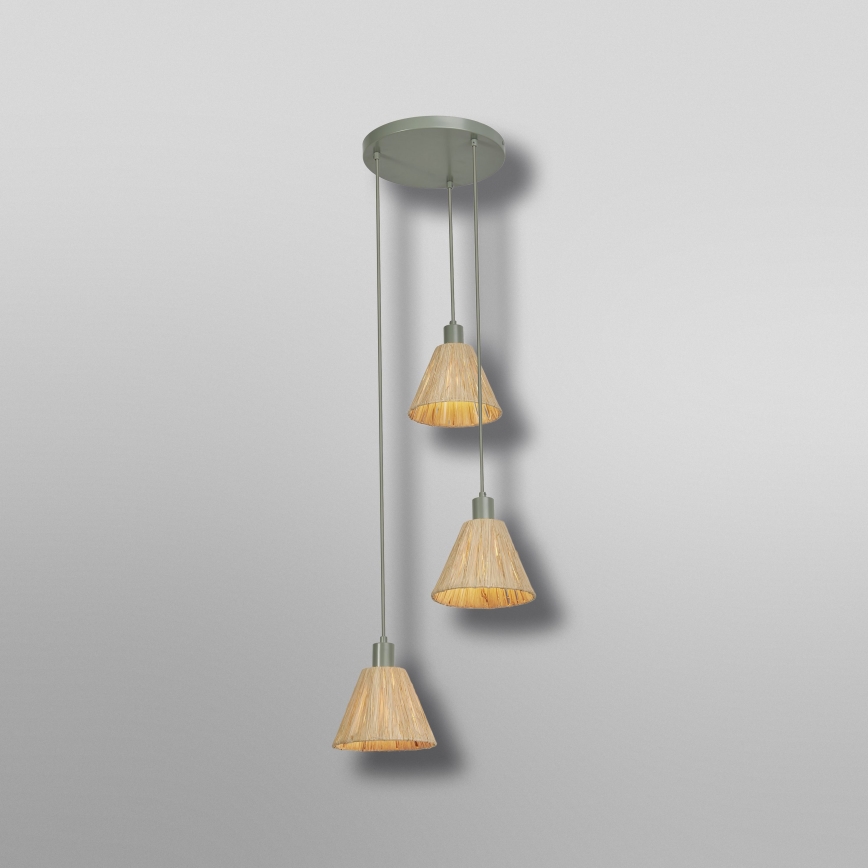 Ledvance - Ljuskrona med textilsladd DECOR RAFFIA 3xE27/15W/230V raffiabaster