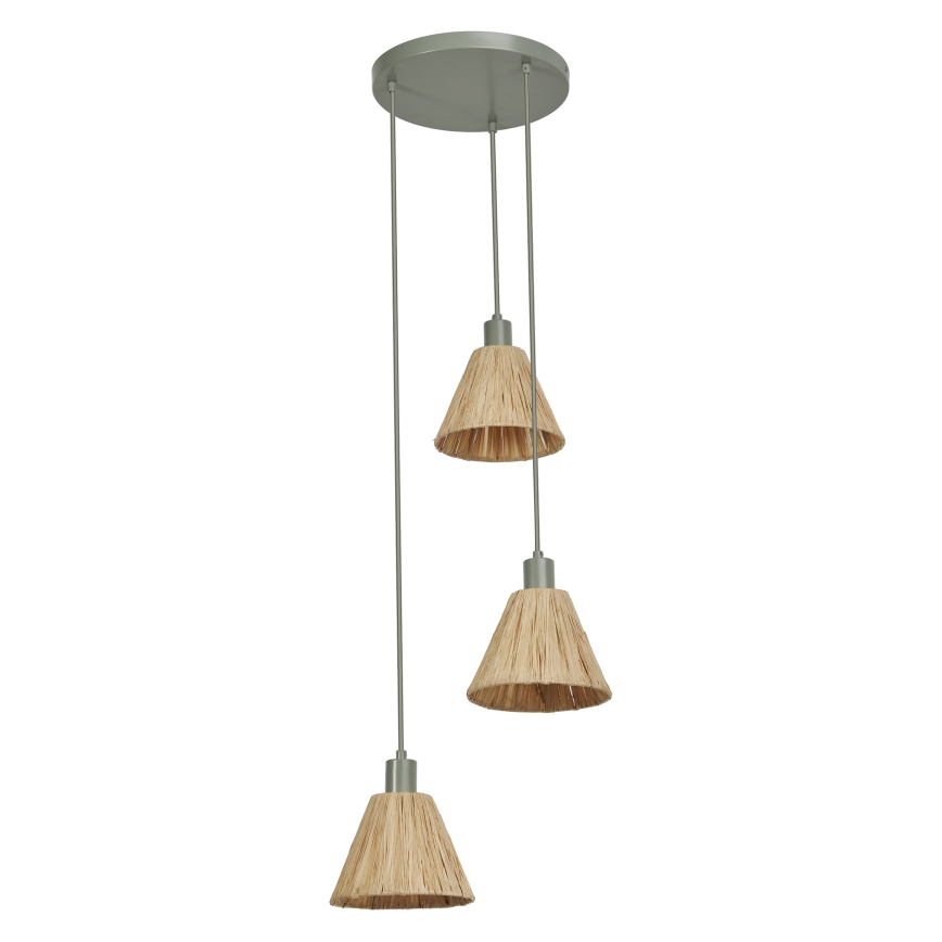 Ledvance - Ljuskrona med textilsladd DECOR RAFFIA 3xE27/15W/230V raffiabaster