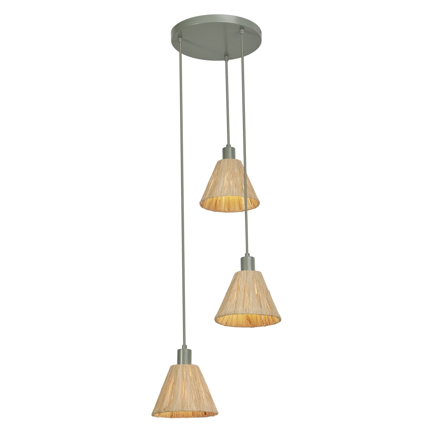 Ledvance - Ljuskrona med textilsladd DECOR RAFFIA 3xE27/15W/230V raffiabaster