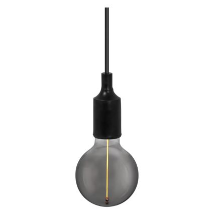 Ledvance - Ljuskrona med textilsladd PENDULUM BELL 1xE27/15W/230V svart