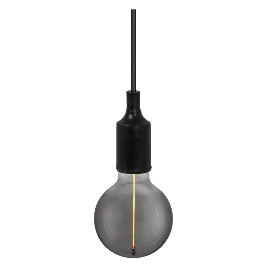 Ledvance - Ljuskrona med textilsladd PENDULUM BELL 1xE27/15W/230V svart