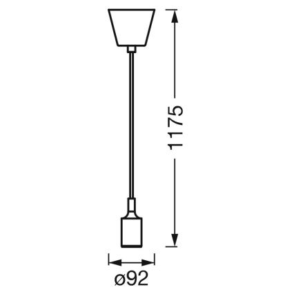 Ledvance - Ljuskrona med textilsladd PENDULUM BELL 1xE27/15W/230V vit