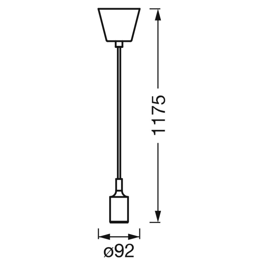 Ledvance - Ljuskrona med textilsladd PENDULUM BELL 1xE27/15W/230V vit