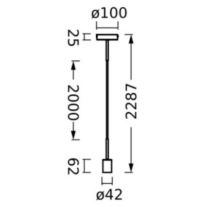 Ledvance - Ljuskrona med textilsladd PENDULUM NEEDLE 1xE27/15W/230V