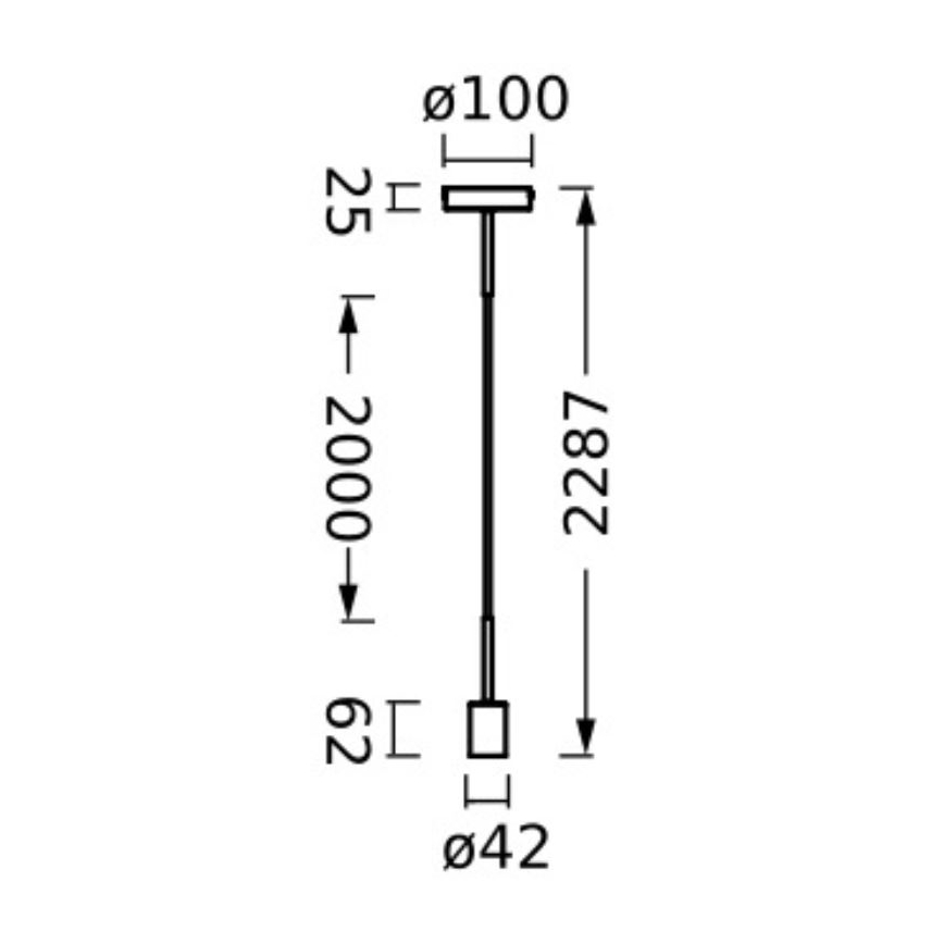 Ledvance - Ljuskrona med textilsladd PENDULUM NEEDLE 1xE27/15W/230V