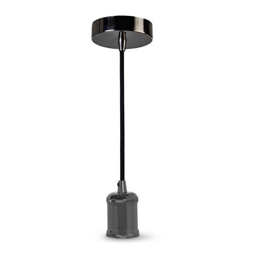 Ledvance - Ljuskrona med textilsladd PENDULUM ROBBIN 1xE27/15W/230V skinande krom