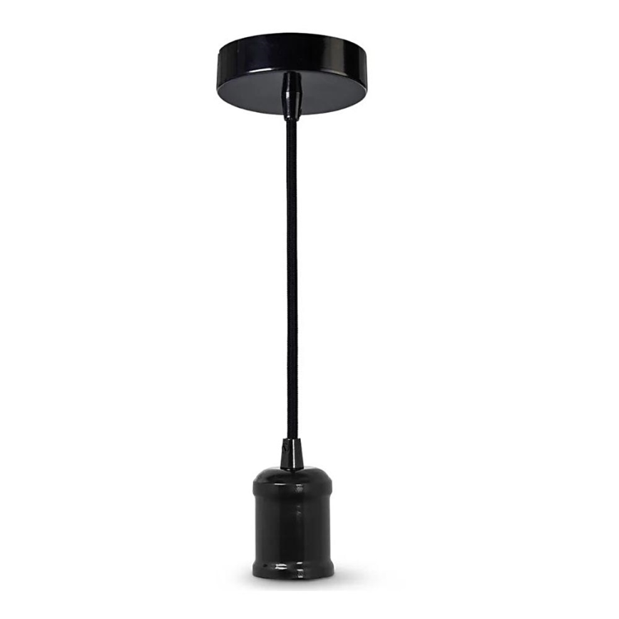 Ledvance - Ljuskrona med textilsladd PENDULUM ROBBIN 1xE27/15W/230V svart