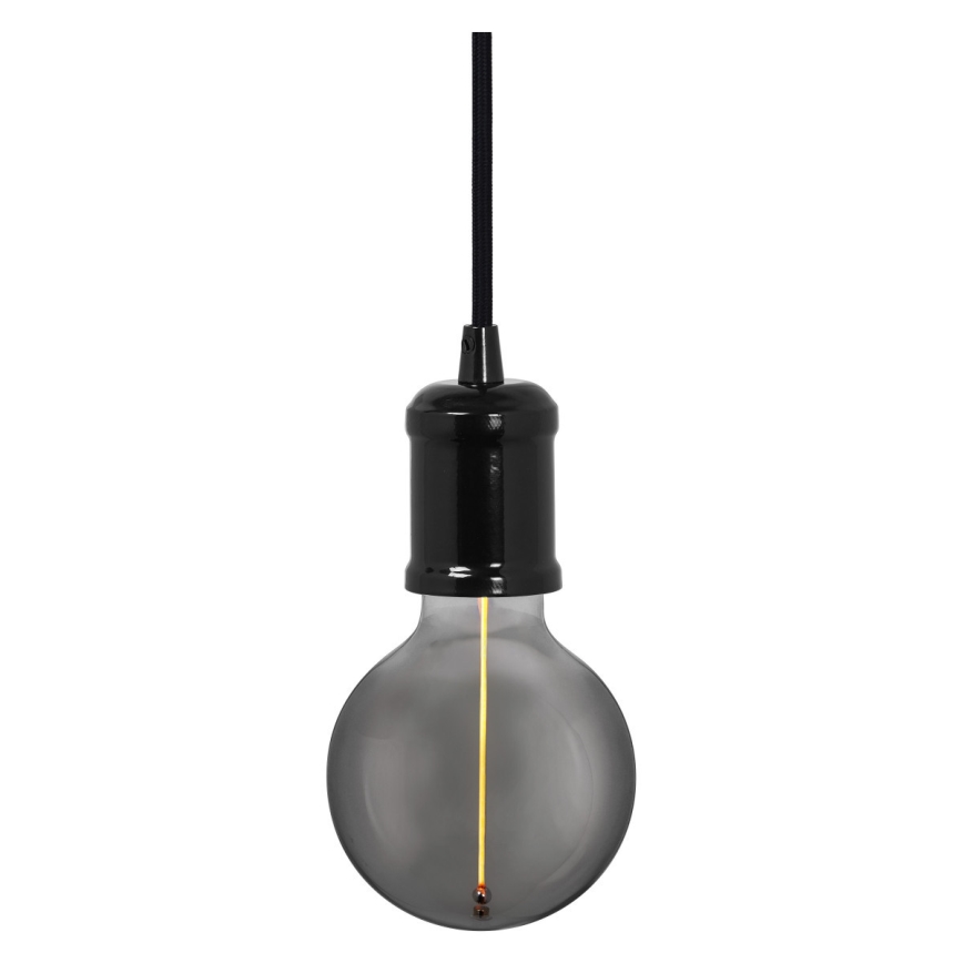 Ledvance - Ljuskrona med textilsladd PENDULUM ROBBIN 1xE27/15W/230V svart