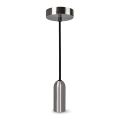 Ledvance - Ljuskrona med textilsladd PENDULUM ROUND 1xE27/15W/230V matt krom