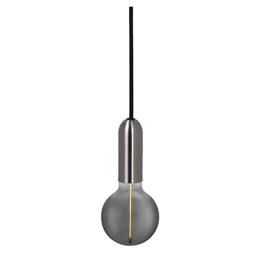 Ledvance - Ljuskrona med textilsladd PENDULUM ROUND 1xE27/15W/230V matt krom