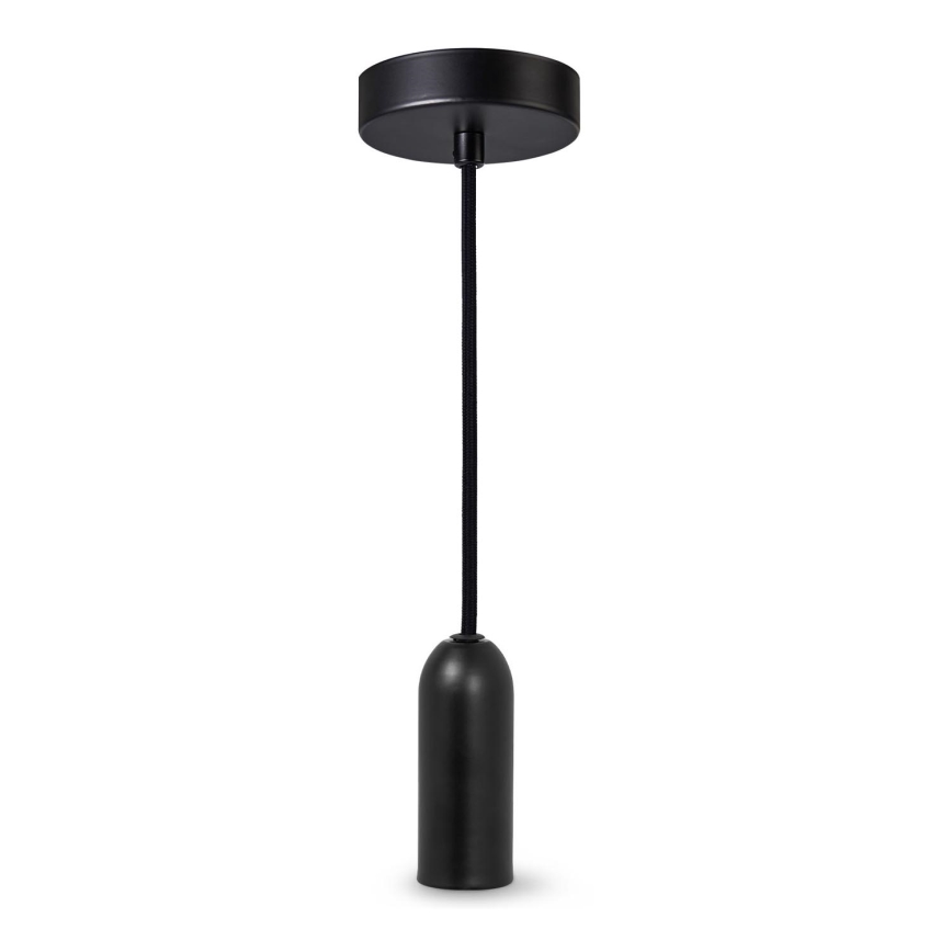 Ledvance - Ljuskrona med textilsladd PENDULUM ROUND 1xE27/15W/230V svart