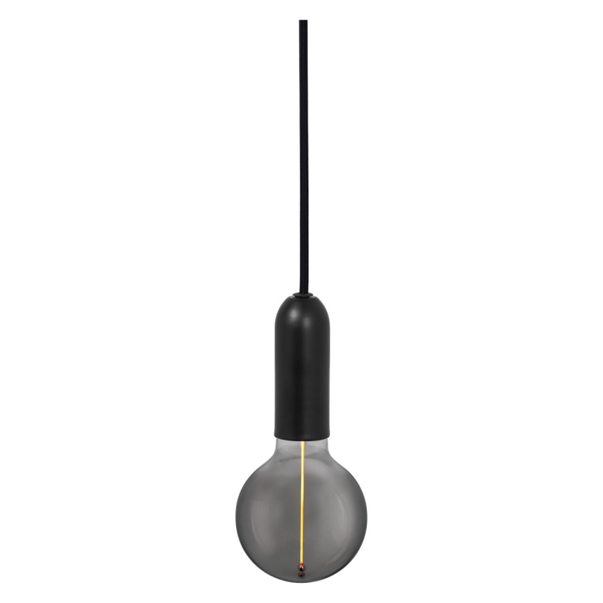 Ledvance - Ljuskrona med textilsladd PENDULUM ROUND 1xE27/15W/230V svart