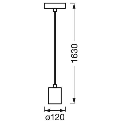Ledvance - Ljuskrona med textilsladd PENDULUM ROUND 1xE27/15W/230V vit
