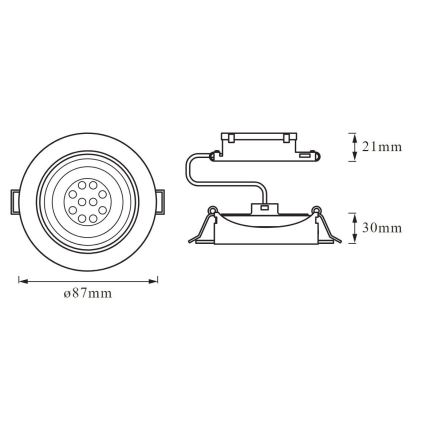 Ledvance - SET 3x LED Dimbart infällt ljus SIMPLE LED / 4,9W / 230V