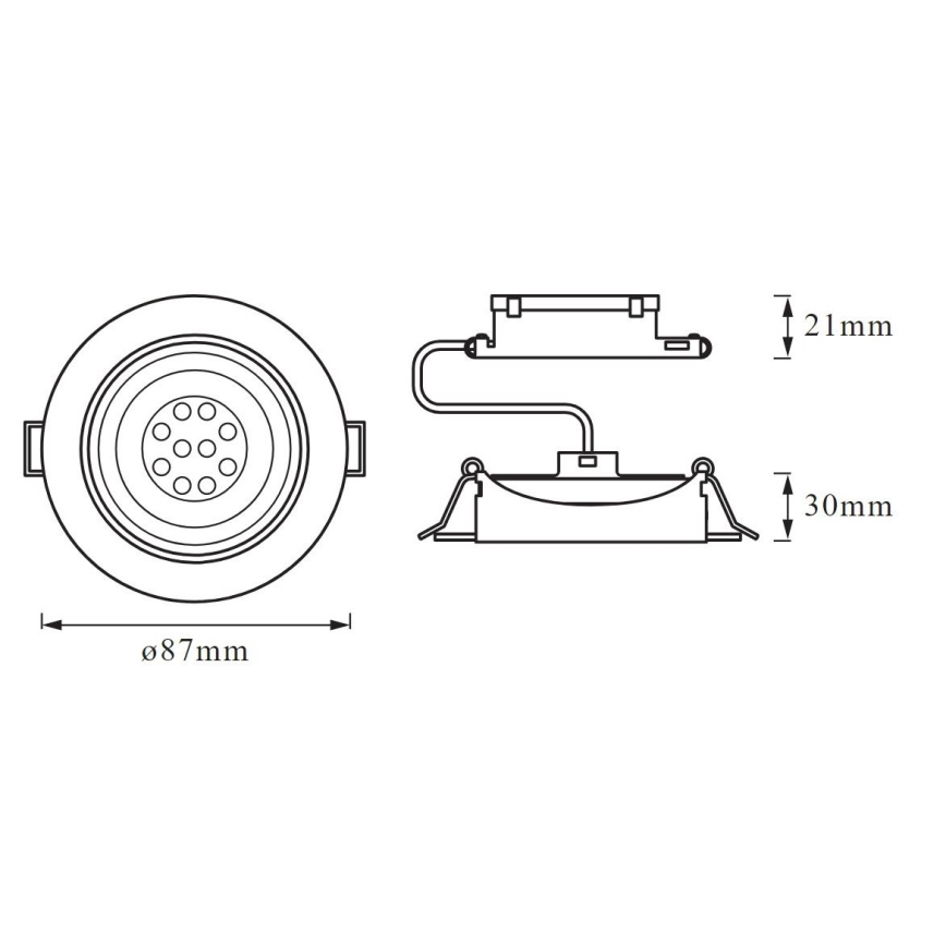 Ledvance - SET 3x LED Dimbart infällt ljus SIMPLE LED / 4,9W / 230V