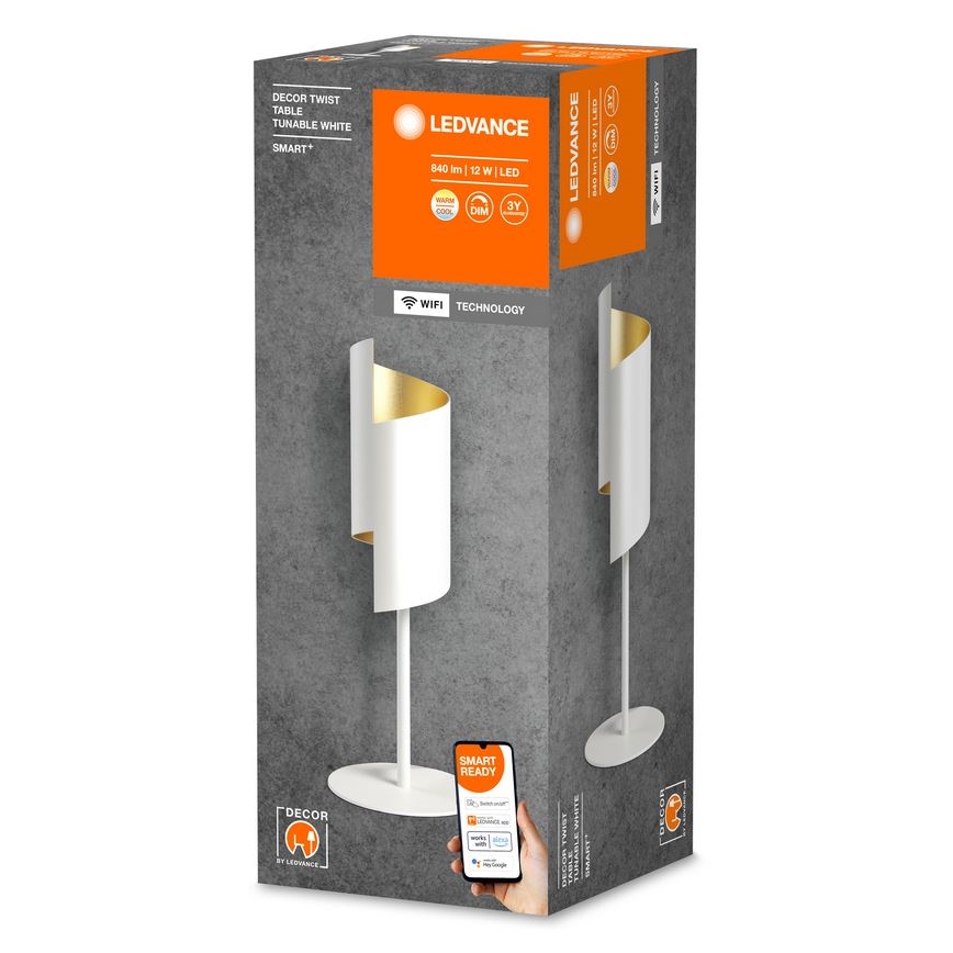Ledvance - LED Dimbart bordslampa SMART+ DECOR TWIST LED/12W/230V 3000-6500K Wi-Fi vit
