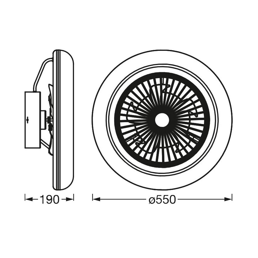 Ledvance - SMART+ LED dimbar taklampa med fläkt LED/35W/230V Wi-Fi 3000-6500K + fjärrkontroll