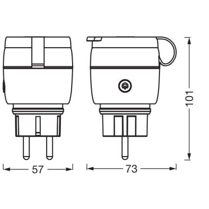 Ledvance - Smart utomhus uttag SMART+ 3680W/230V/Typ F/SCHUKO 16A IP44 svart