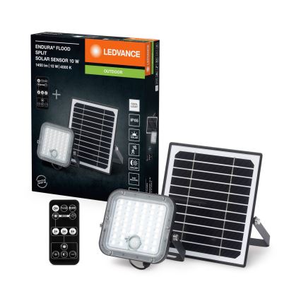 Ledvance - LED Dimbar solcellsstrålkastare med en rörelse- och skymningssensor FLOOD SPLIT LED/10W/3,2V 5000 mAh IP65 + fjärrkontroll