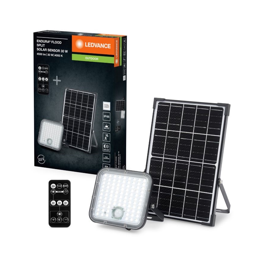 Ledvance - LED Dimbar solcellsstrålkastare med sensor FLOOD SPLIT LED/30W/6,4V 5000 mAh IP65 + fjärrkontroll