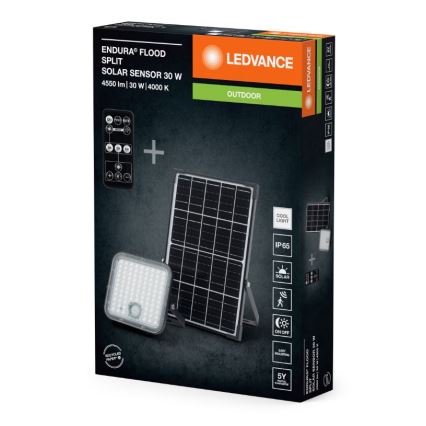 Ledvance - LED Dimbar solcellsstrålkastare med sensor FLOOD SPLIT LED/30W/6,4V 5000 mAh IP65 + fjärrkontroll