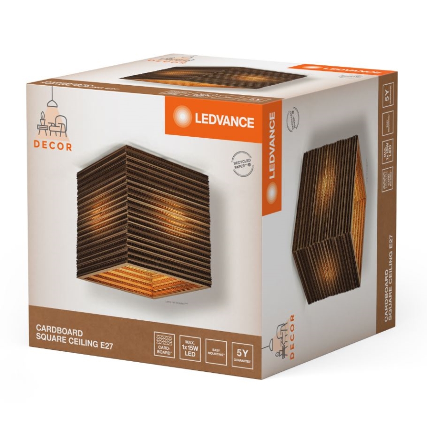 Ledvance - Taklampa DECOR CARDBOARD 1xE27/15W/230V 25x25 cm