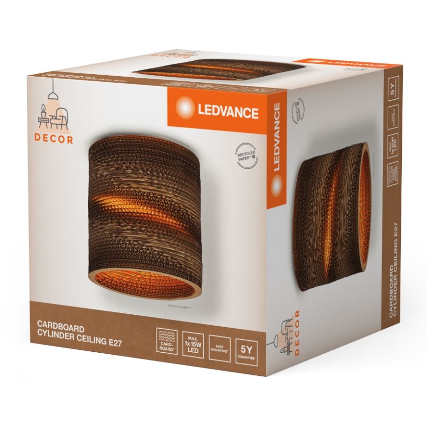 Ledvance - Taklampa DECOR CARDBOARD 1xE27/15W/230V diameter 25 cm