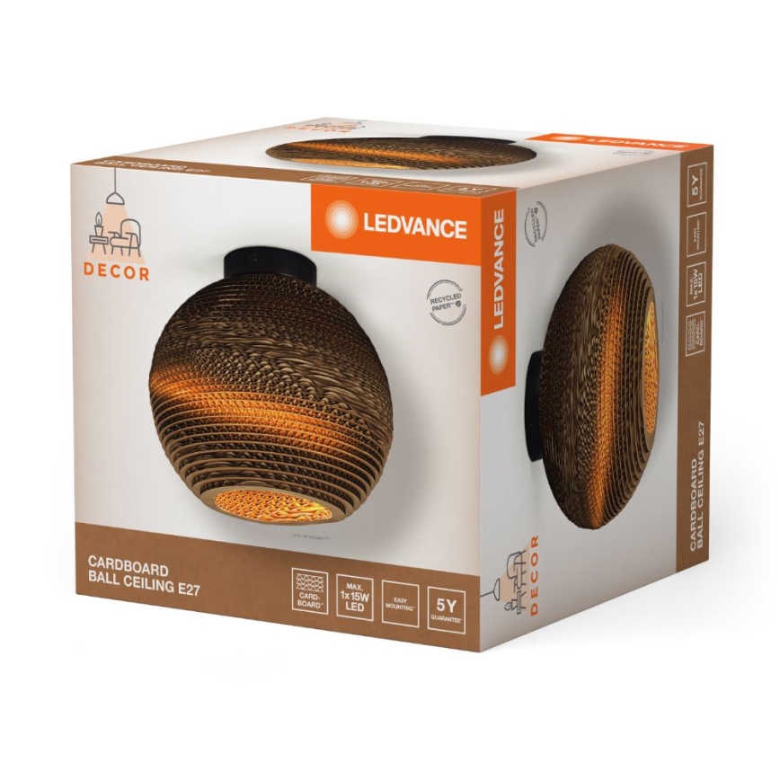 Ledvance - Taklampa DECOR CARDBOARD 1xE27/15W/230V diameter 26 cm