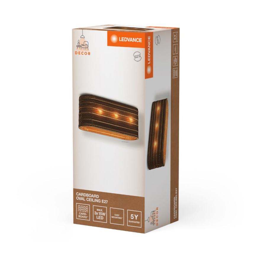 Ledvance - Taklampa DECOR CARDBOARD 3xE27/15W/230V