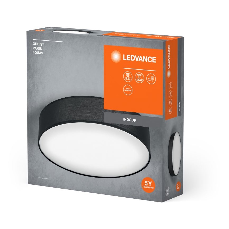 Ledvance - Taklampa ORBIS PARIS 2xE27/25W/230V svart