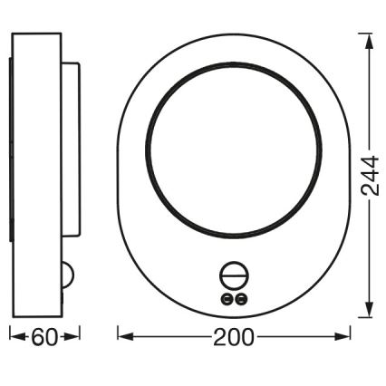 Ledvance - Utomhus LED vägglampa  med sensor  DISC LED/8W/230V IP44