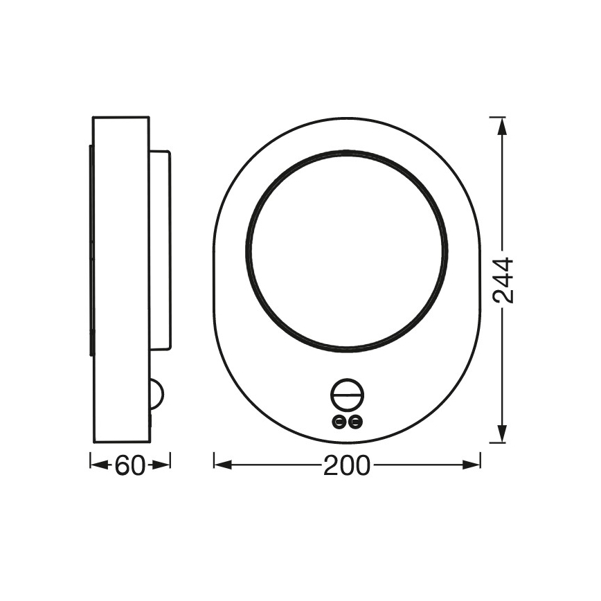 Ledvance - Utomhus LED vägglampa  med sensor  DISC LED/8W/230V IP44