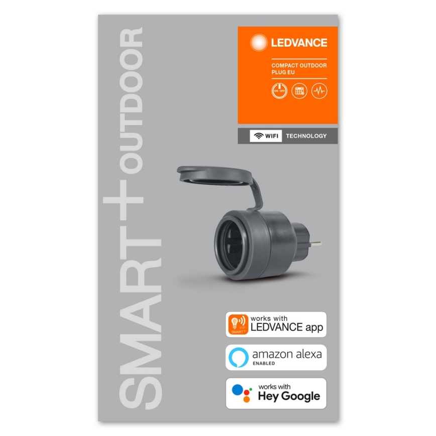 Ledvance - Utomhus smart uttag SMART+ PLUG 3680W Wi-Fi IP44