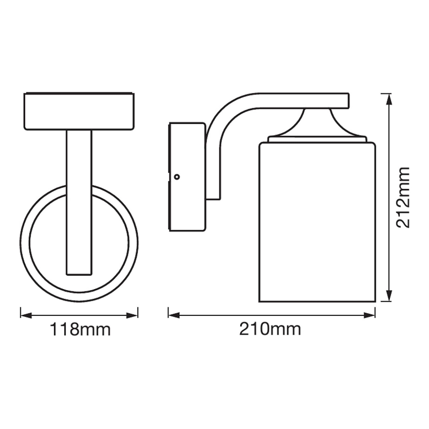 Ledvance - Utomhus Väggbelysning CYLINDER 1xE27/60W/230V IP43 svart