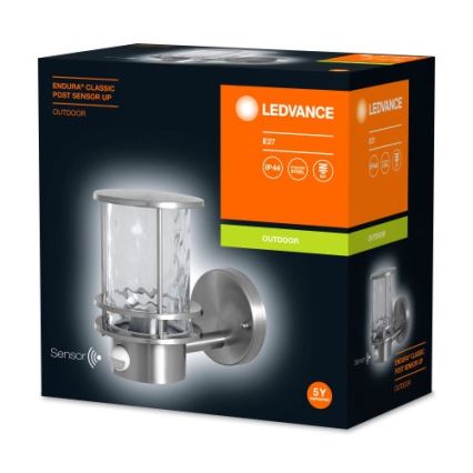 Ledvance - Utomhus Väggbelysning med sensor ENDURA 1xE27/60W/230V IP44