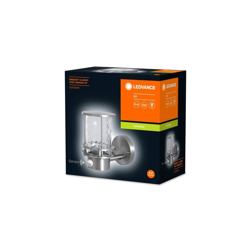 Ledvance - Utomhus Väggbelysning med sensor ENDURA 1xE27/60W/230V IP44