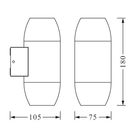 Ledvance - Utomhus vägglampa  CANNON 2xGU10/35W/230V IP44