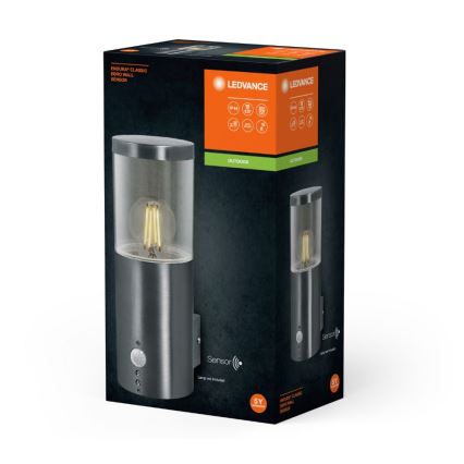 Ledvance - Utomhus vägglampa med sensor EBRO 1xE27/20W/230V IP44