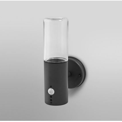 Ledvance - Utomhus vägglampa med sensor FIGO CYLINDER 1xE27/20W/230V
