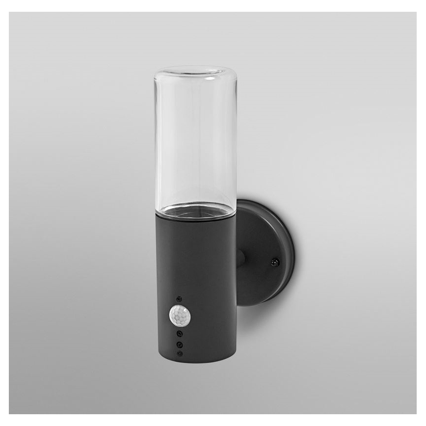 Ledvance - Utomhus vägglampa med sensor FIGO CYLINDER 1xE27/20W/230V