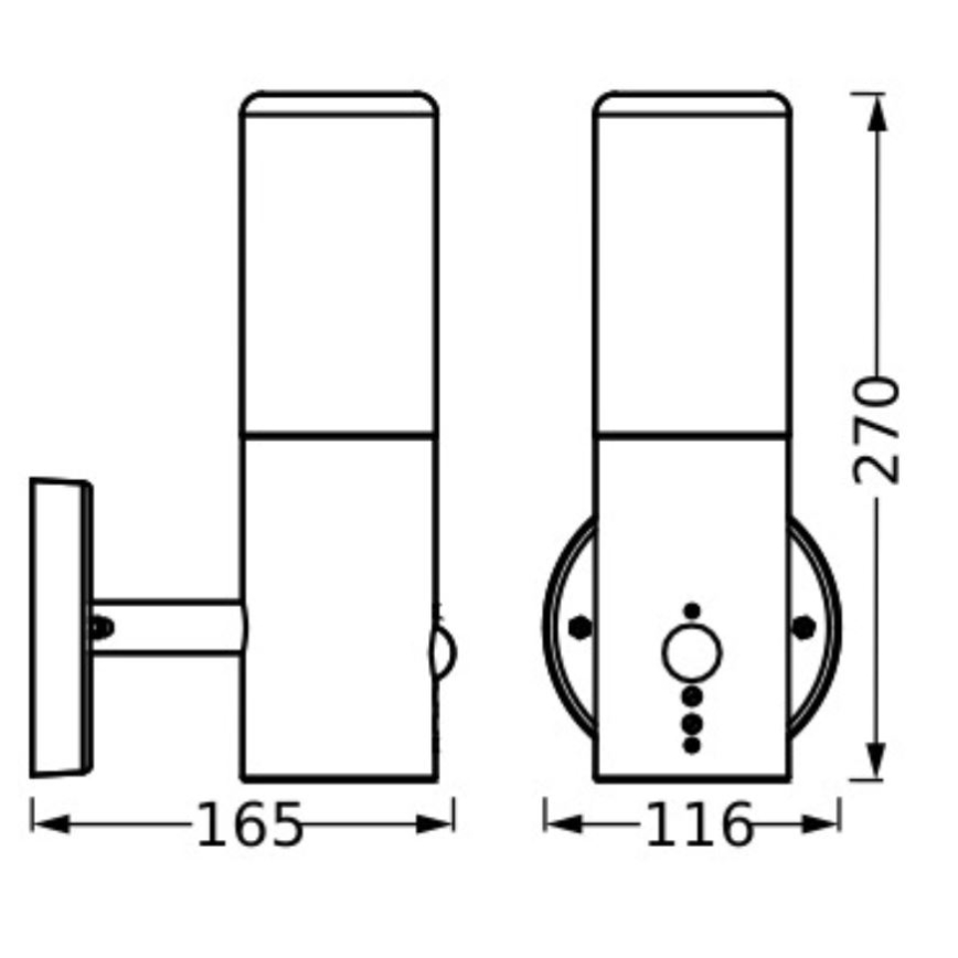 Ledvance - Utomhus vägglampa med sensor FIGO CYLINDER 1xE27/20W/230V