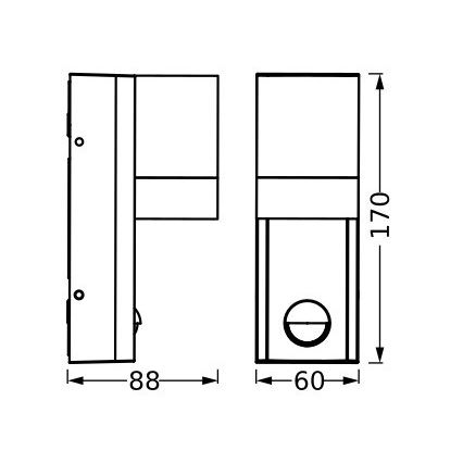 Ledvance - Utomhus vägglampa med sensor ISIDOR 1xGU10/35W/230V IP65