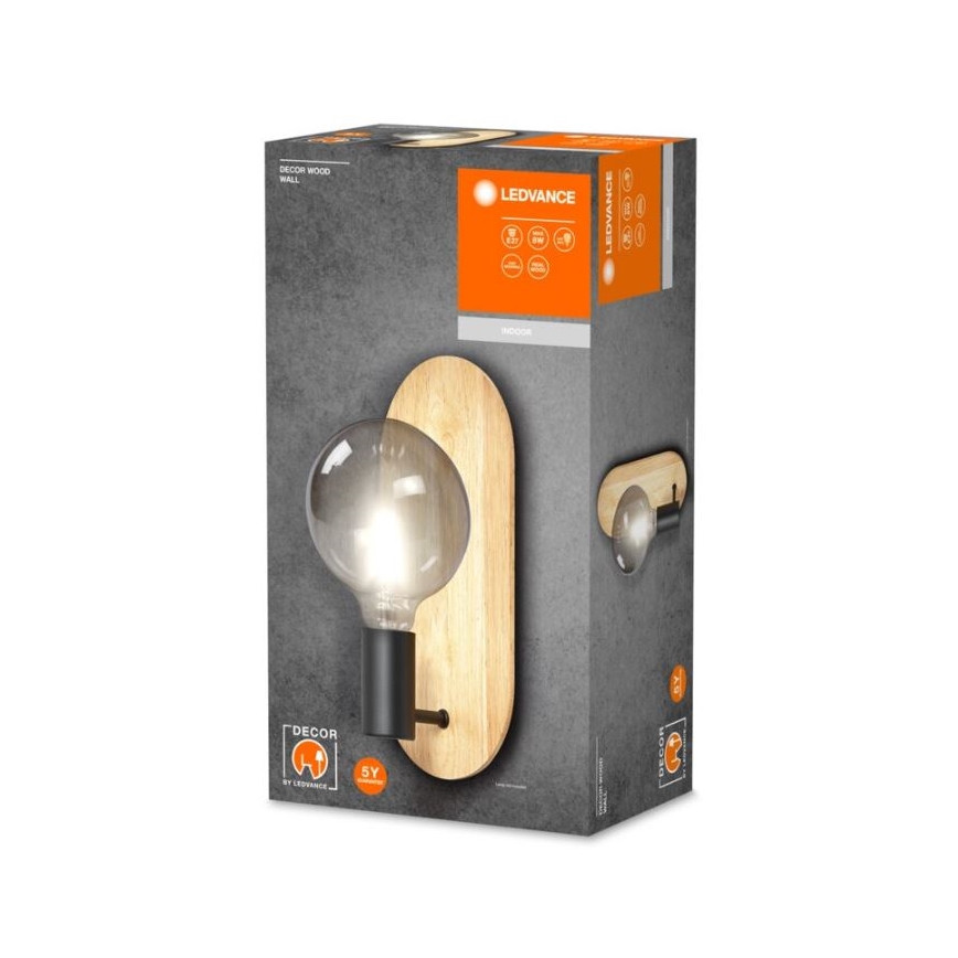 Ledvance - Vägglampa DECOR WOOD 1xE27/8W/230V